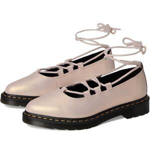 Dr. Martens  Elphie Ii Iridescent Leather Ballet Flats | Powder Pink+Gold Sz 11